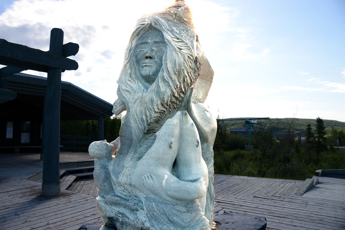 08D Sculpture From 1993 Commemorates the 10th Anniversary of the Inuvik Art Festival Outside The Western Arctic Regional Visitor Centre In Inuvik Northwest Territories
